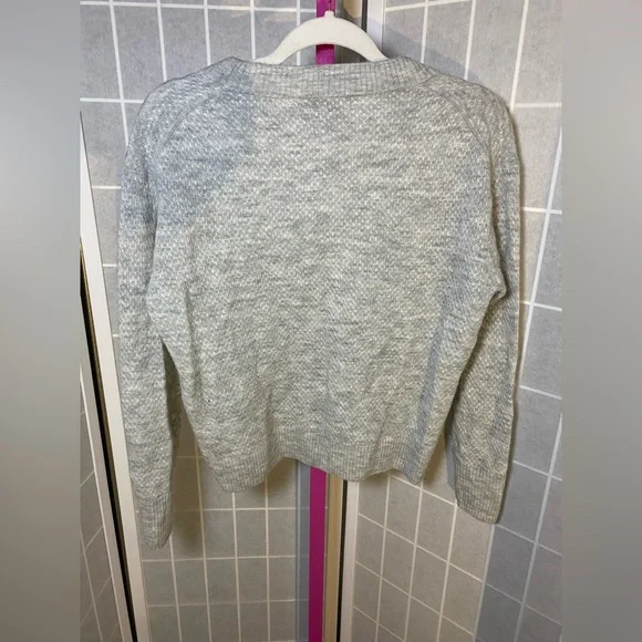 QUINCE baby alpaca wool diamond stich crew light grey - Picture 3 of 7